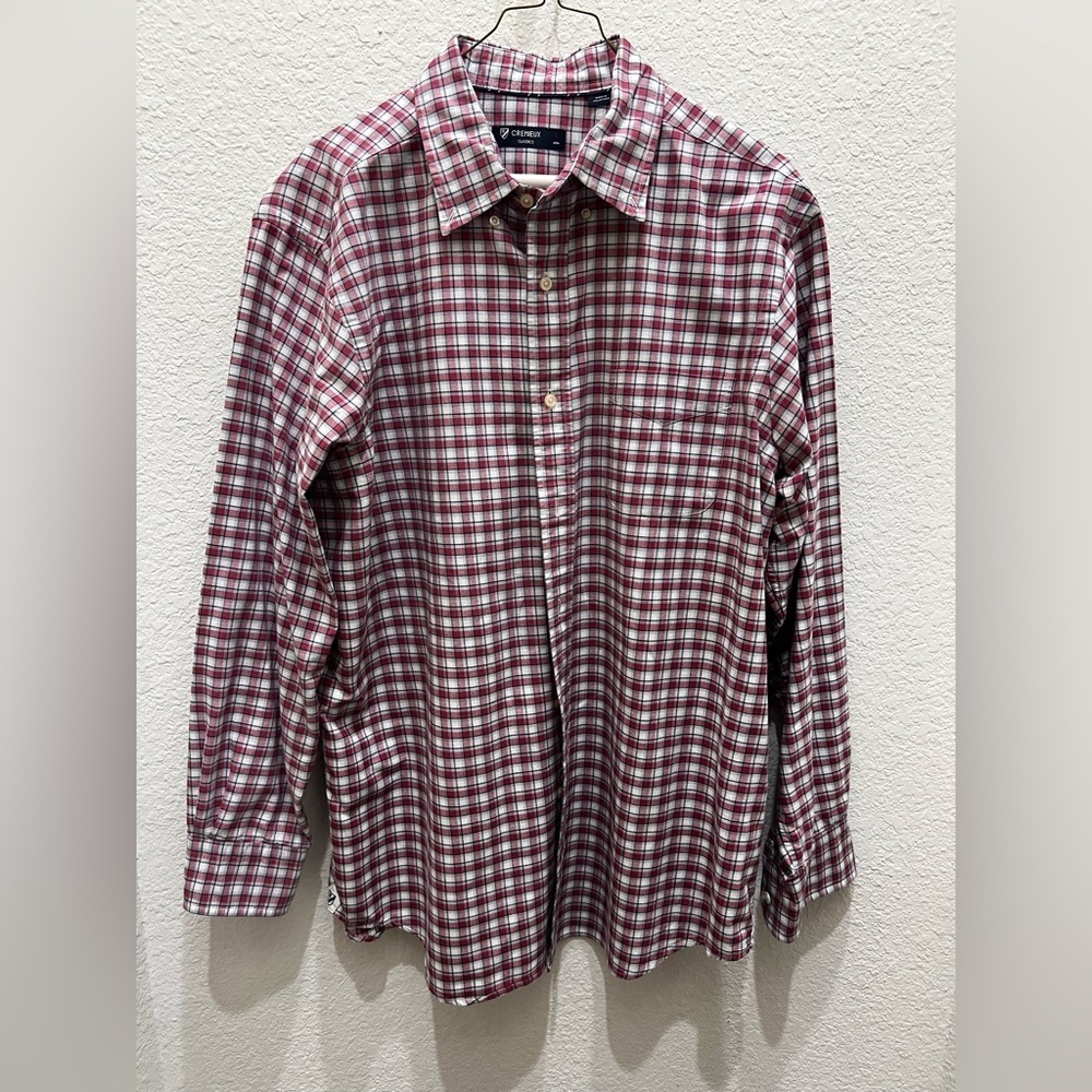 Daniel Cremieux Burgundy and White Checkered Shirt